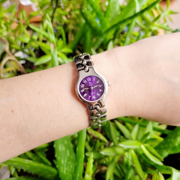 Classic B.West Silver & Purple/Blue Quartz Watch - Picture 1 of 9
